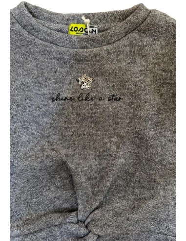 Maglioncino grigio per bambina con Nodo Fisso e Punti Lucidi  - Vendit 2