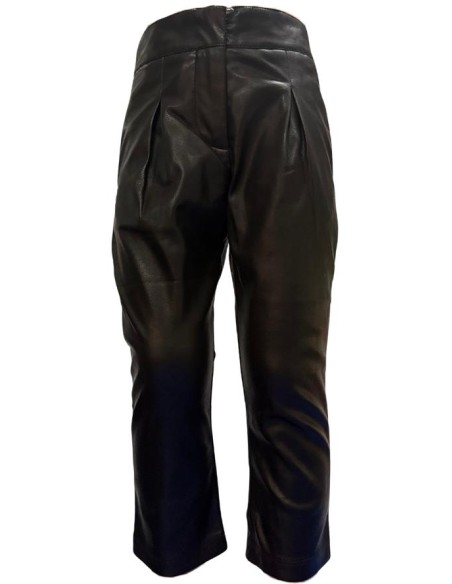 Pantaloni in ecopelle nera feminile