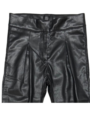 Pantaloni in ecopelle nera feminile 2