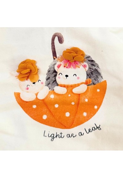 Maglietta neonato bianca manica lunga con stampa dolce  - Vendita Moda