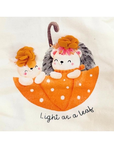 Maglietta neonato bianca manica lunga con stampa dolce  - Vendita Moda