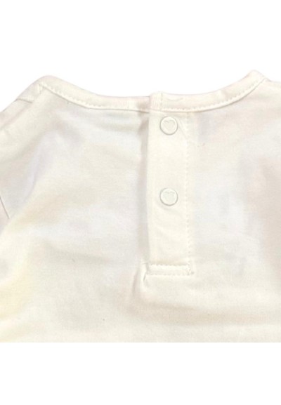 Maglietta neonato bianca manica lunga con stampa dolce  - Vendita Moda