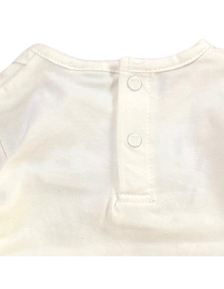 Maglietta neonato bianca manica lunga con stampa dolce  - Vendita Moda