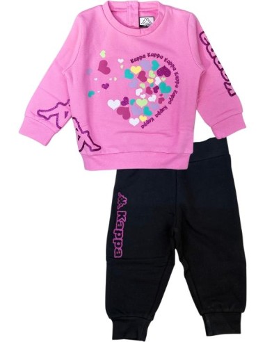 Tuta rosa da Bambina con Cuori Magici Kappa  - Vendita Moda sportiva