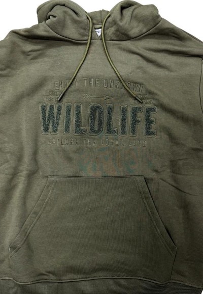 Felpa Uomo verde oliva Losan Wildlife Adventure  - Vendita Moda sporti