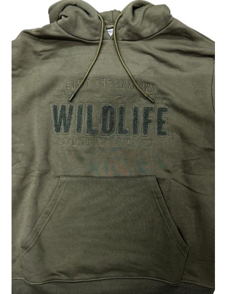 Felpa Uomo verde oliva Losan Wildlife Adventure  - Vendita Moda sporti