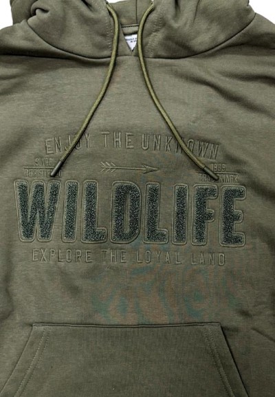 Felpa Uomo verde oliva Losan Wildlife Adventure  - Vendita Moda sporti