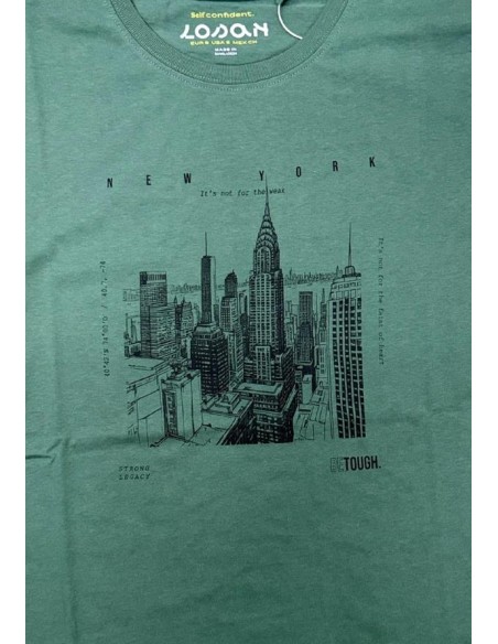 T-shirt Verde Uomo New York Dream Strong Legacy  - Vendita Moda sporti
