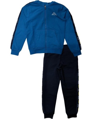 Tuta Kappa da Ragazzo Full Zip con Dettagli Gialli  - Vendita Moda spo