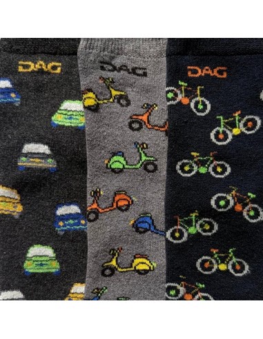 Calze Antiscivolo Bambino (3 Paia)-Trio Avventura Ruote Magiche  - Ven 2