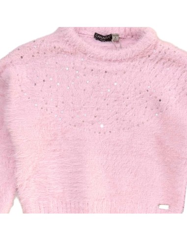Maglione bambina ragazza con strass rosa  - Vendita Moda sportiva 2