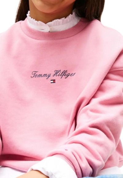 Felpa rosa Tommy Hilfiger per ragazza – stile leggero e versatile  - V