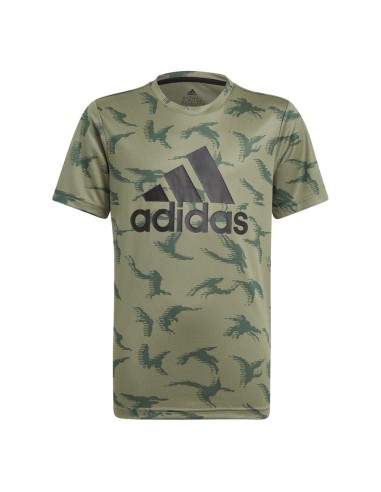 Adidas Camouflage Style Ragazzo - T-shirt Tecnica in Verde  - Vendita 