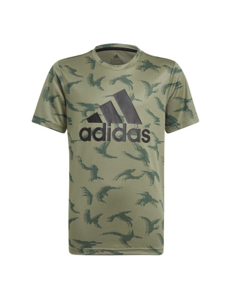 Adidas Camouflage Style Ragazzo - T-shirt Tecnica in Verde  - Vendita 