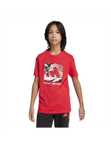 adidas J CAMO LOGO TEE, T-Shirt ragazzo rossa.  - Vendita online | GBM 2