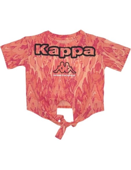 T-Shirt kappa, bambina maculata corallo.  - Vendita Moda sportiva