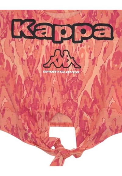 T-Shirt kappa, bambina maculata corallo.  - Vendita Moda sportiva
