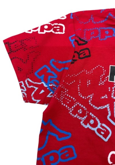 T-Shirt kappa, per bambino in cotone color rosso.  - Vendita Moda spor
