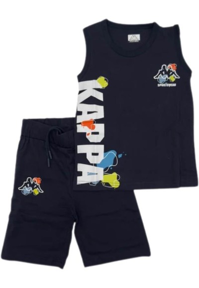Completo a canota kappa, Bambino blu.  - Vendita Moda sportiva