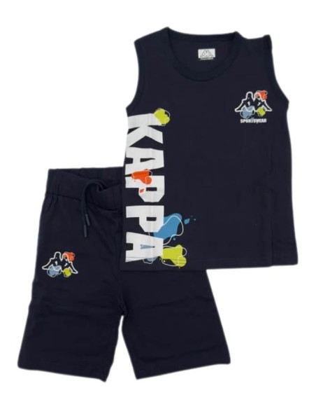 Completo a canota kappa, Bambino blu.  - Vendita Moda sportiva