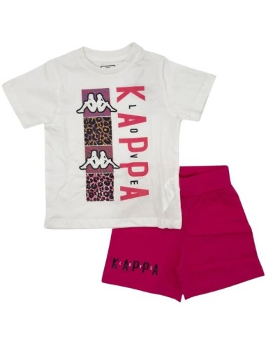 Completo a t-shirt kappa, Bambina bianco.  - Vendita Moda sportiva
