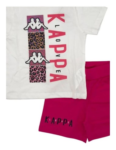 Completo a t-shirt kappa, Bambina bianco.  - Vendita Moda sportiva 2