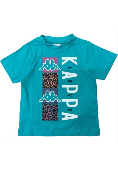 Completo a t-shirt kappa, Bambina verde.  - Vendita Moda sportiva