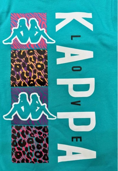 Completo a t-shirt kappa, Bambina verde.  - Vendita Moda sportiva