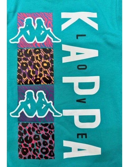 Completo a t-shirt kappa, Bambina verde.  - Vendita Moda sportiva