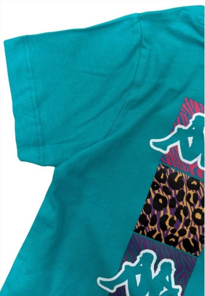 Completo a t-shirt kappa, Bambina verde.  - Vendita Moda sportiva