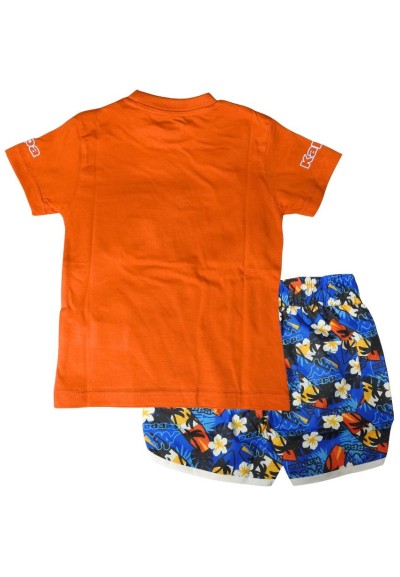 Completo kappa a T-Shirt kappa, Bambino arancio.  - Vendita Moda sport