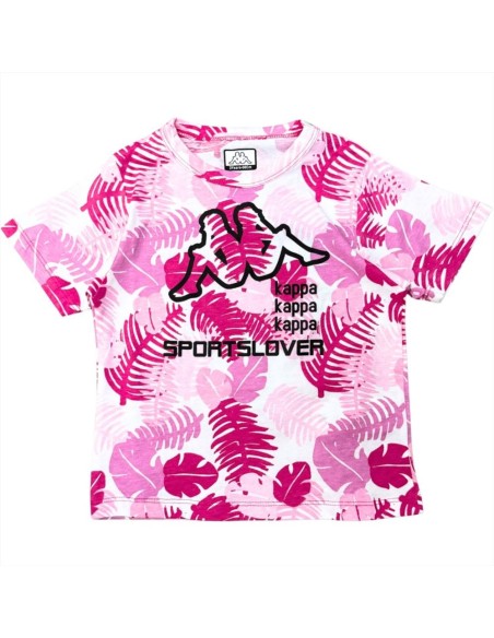 Completo t-shirt kappa, Bambina rosa.  - Vendita Moda sportiva