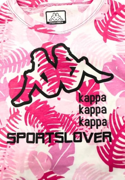 Completo t-shirt kappa, Bambina rosa.  - Vendita Moda sportiva