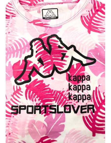 Completo t-shirt kappa, Bambina rosa.  - Vendita Moda sportiva