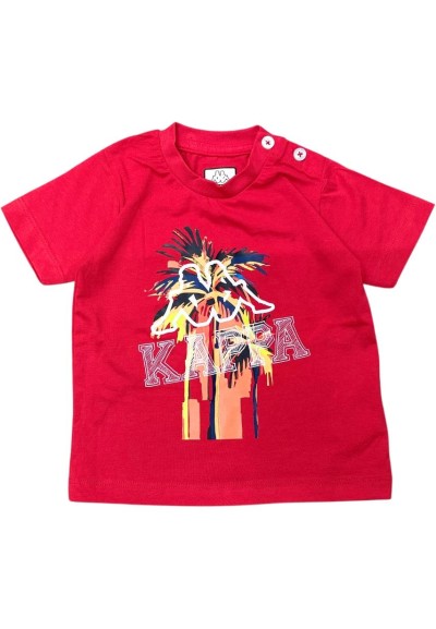 Completo kappa T-Shirt rossa e pantaloncino blu, Bambino.  - Vendita M