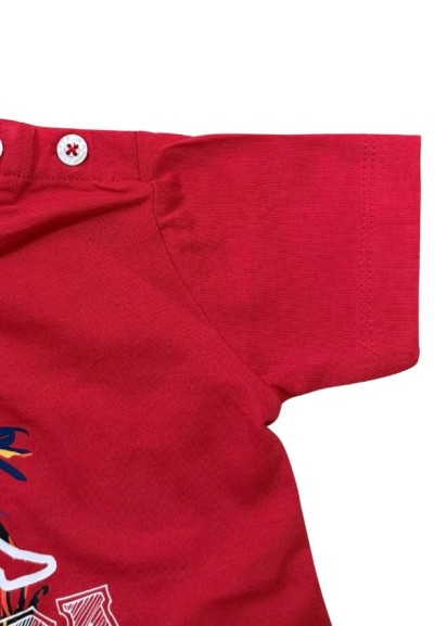 Completo kappa T-Shirt rossa e pantaloncino blu, Bambino.  - Vendita M