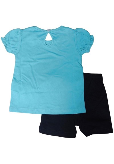 Completo T-Shirt kappa, Bambina verdino e nero.  - Vendita Moda sporti