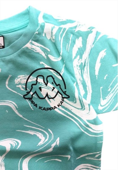T-shirt Verde Acqua Kappa Bambino “Fresh Vibes Edition”  - Vendita Mod