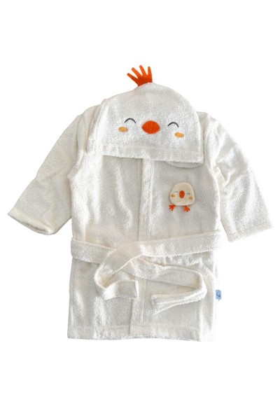 Set Coccola Pulcino – Accappatoio, Asciugamano e Ciabattine in Spugna 