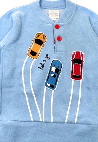 Pigiama Bimbo Speedy Dreams in Cotone Felpato – Avventure in PistA  - 