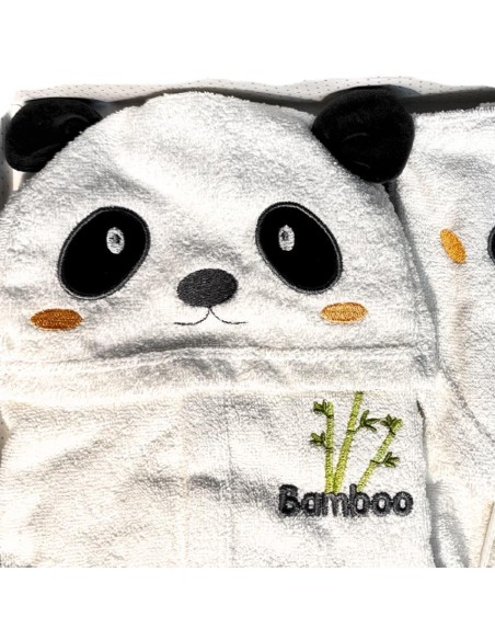 Set Coccole Panda – Accappatoio, Pantofoline e Asciugamano Baby  - Ven