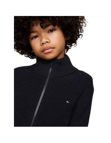 Maglione con zip da ragazzo della  tommy hilfiger blu  - Vendita onlin 2