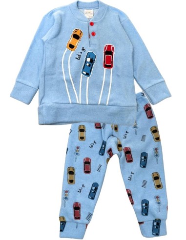 Pigiama Bimbo Speedy Dreams in Cotone Felpato "Avventure in Pista"  - 