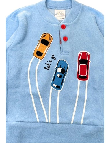 Pigiama Bimbo Speedy Dreams in Cotone Felpato "Avventure in Pista"  -  2