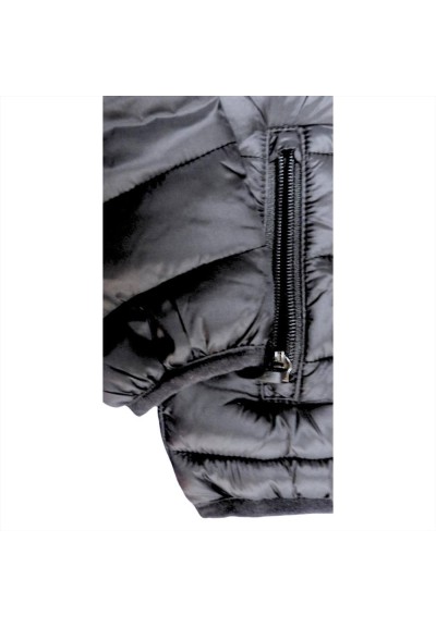 Giubbino imbottito kappa unisex con cappuccio per ragazzi nero  - Vend