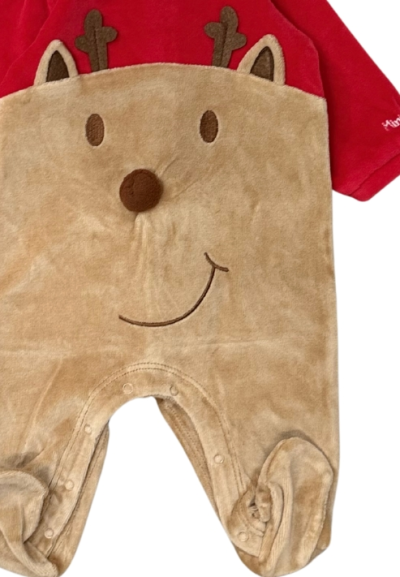 Tutina neonato natalizia in ciniglia - renna  - Vendita Moda sportiva