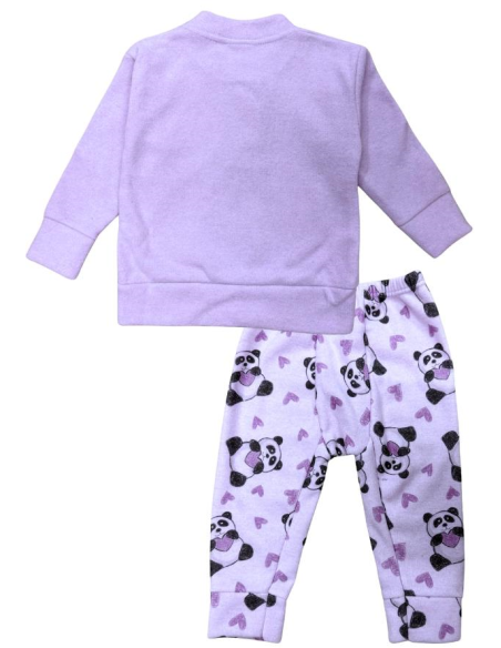 Pigiama bimba “Cucciolami” con panda – Martellina 2 bottoni  - Vendita
