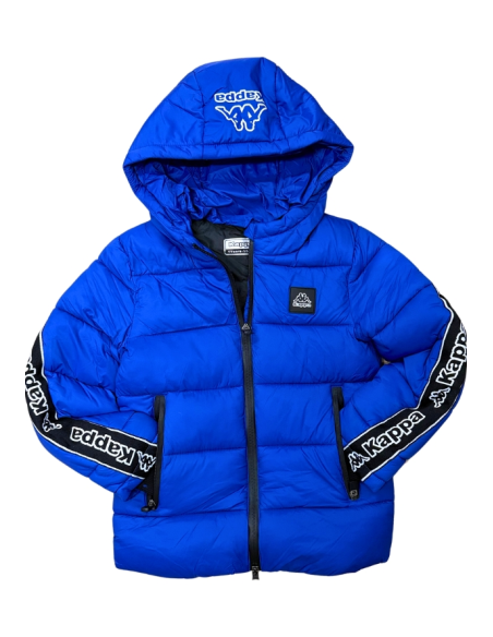 Piumino Kappa da Bambino Blu Elettrico con Cappuccio  - Vendita Moda s