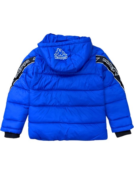 Piumino Kappa da Bambino Blu Elettrico con Cappuccio  - Vendita Moda s