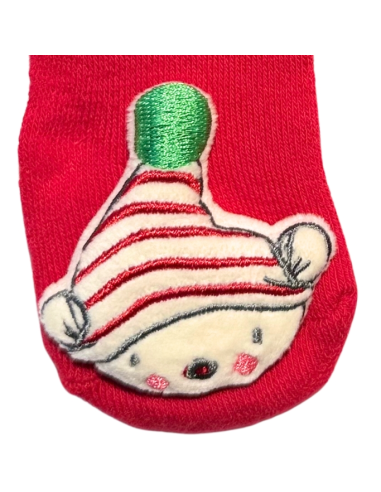Calzine Natalizie Losan Neonato, Rosse con Elfo a Sonaglio  - Vendita  2